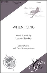 When I Sing Unison choral sheet music cover